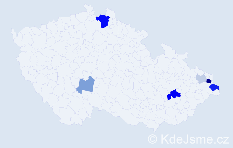Příjmení: 'Mrugala', počet výskytů 15 v celé ČR