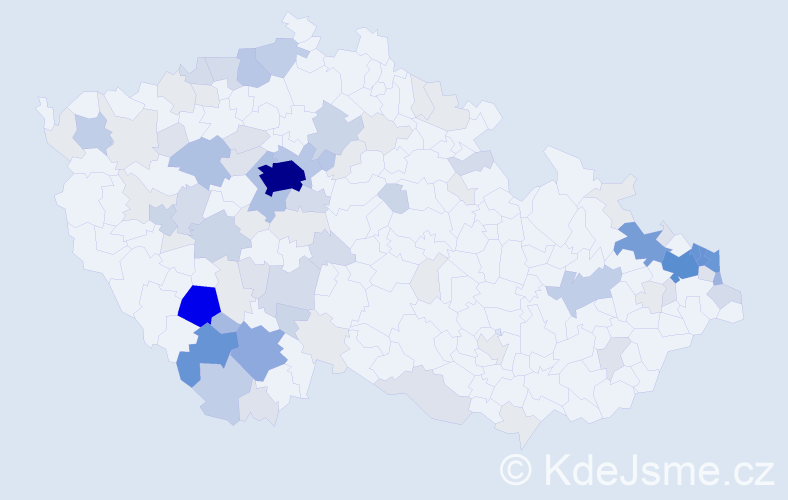 Příjmení: 'Sosna', počet výskytů 378 v celé ČR