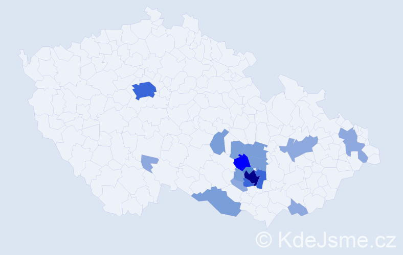 Příjmení: 'Volavá', počet výskytů 41 v celé ČR