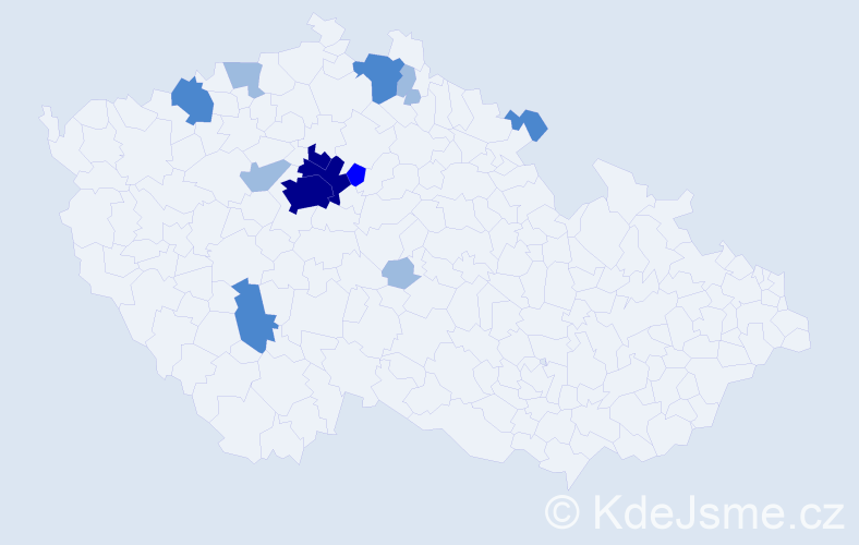 Příjmení: 'Banga', počet výskytů 28 v celé ČR