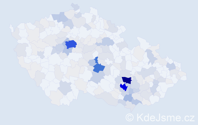 Příjmení: 'Kocman', počet výskytů 802 v celé ČR