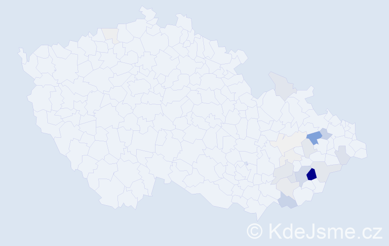 Příjmení: 'Matůšů', počet výskytů 93 v celé ČR