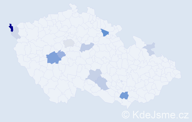Příjmení: 'Bohutínská', počet výskytů 32 v celé ČR