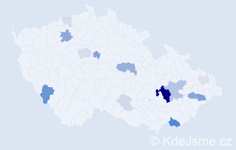 Příjmení: 'Mézl', počet výskytů 51 v celé ČR