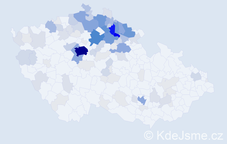 Příjmení: 'Suchardová', počet výskytů 406 v celé ČR
