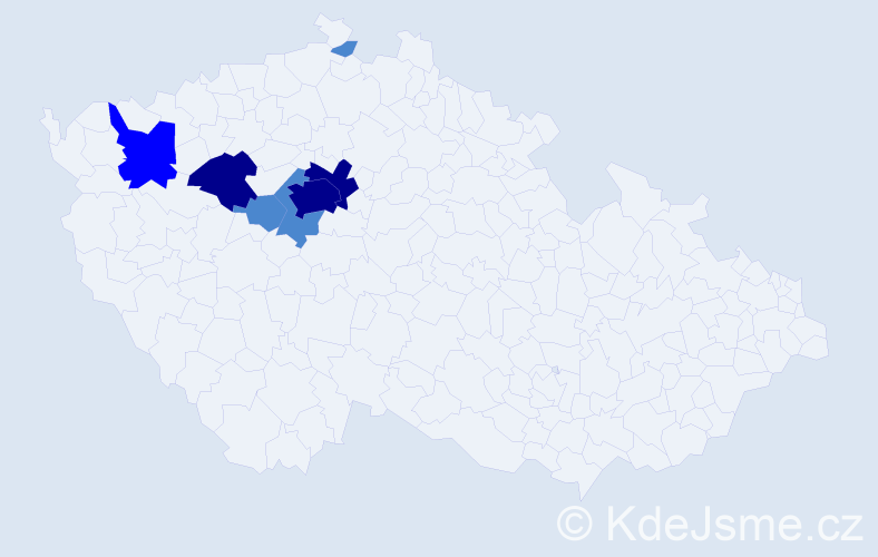 Příjmení: 'Burdil', počet výskytů 14 v celé ČR