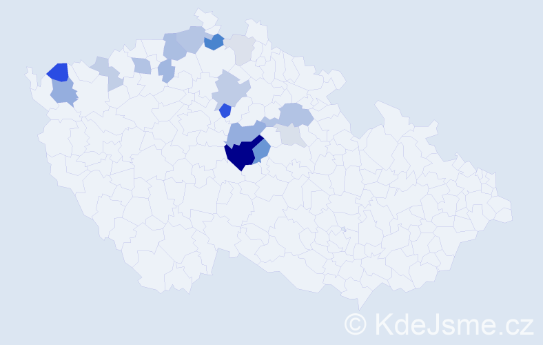 Příjmení: 'Čežíková', počet výskytů 43 v celé ČR