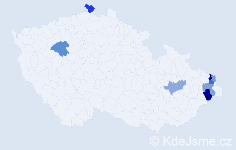 Příjmení: 'Džumanová', počet výskytů 10 v celé ČR