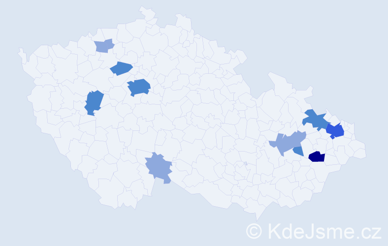Příjmení: 'Gardian', počet výskytů 22 v celé ČR