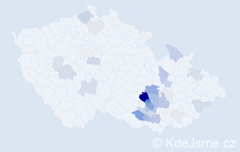 Příjmení: 'Plevač', počet výskytů 97 v celé ČR