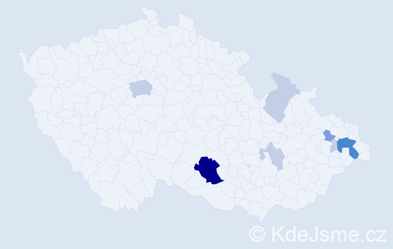 Příjmení: 'Babuněk', počet výskytů 24 v celé ČR