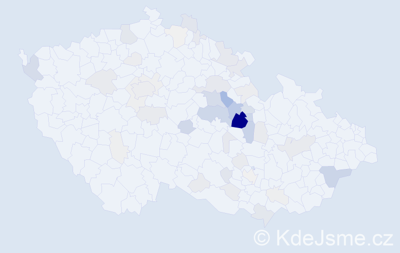 Příjmení: 'Kabrhel', počet výskytů 202 v celé ČR