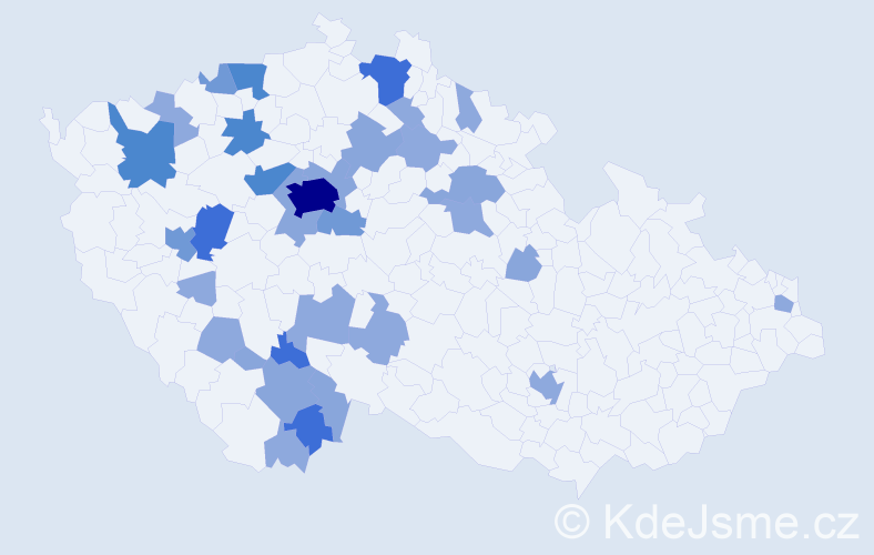 Příjmení: 'Vitoušková', počet výskytů 82 v celé ČR