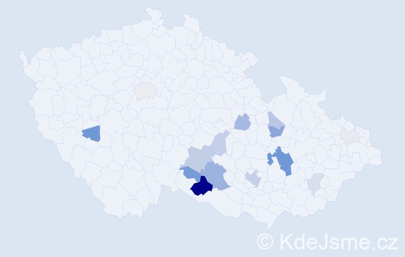 Příjmení: 'Františková', počet výskytů 33 v celé ČR