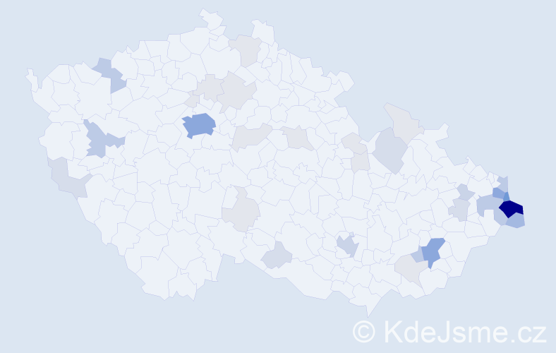 Příjmení: 'Kowalczyk', počet výskytů 126 v celé ČR