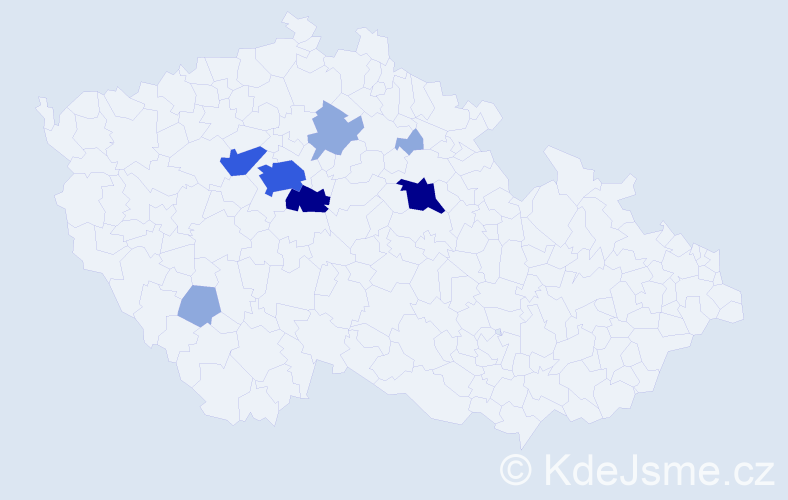 Příjmení: 'Molavec', počet výskytů 19 v celé ČR