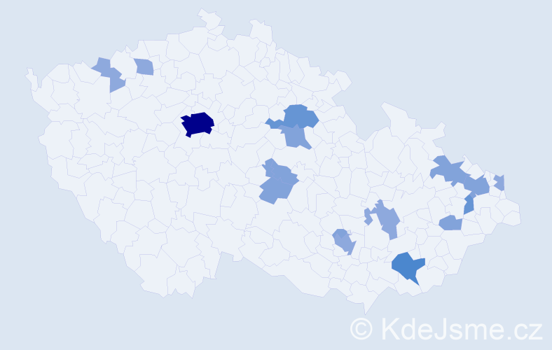 Příjmení: 'Mečiarová', počet výskytů 37 v celé ČR