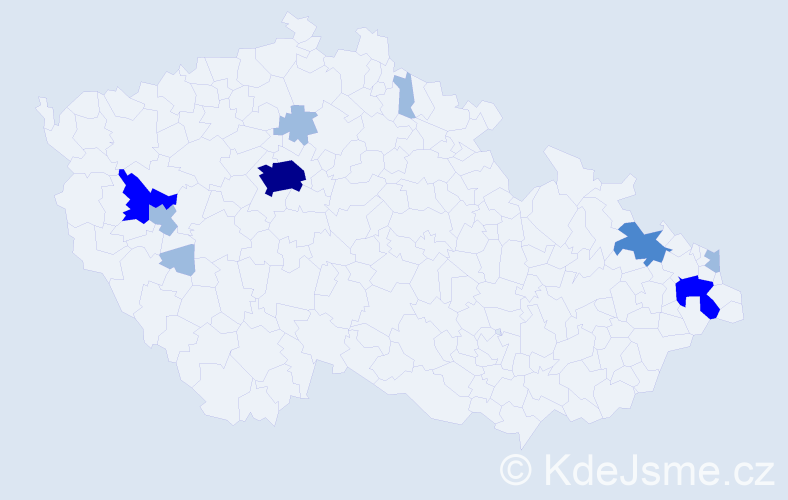 Příjmení: 'Elek', počet výskytů 17 v celé ČR