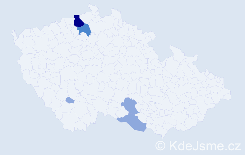Příjmení: 'Pšuriková', počet výskytů 13 v celé ČR