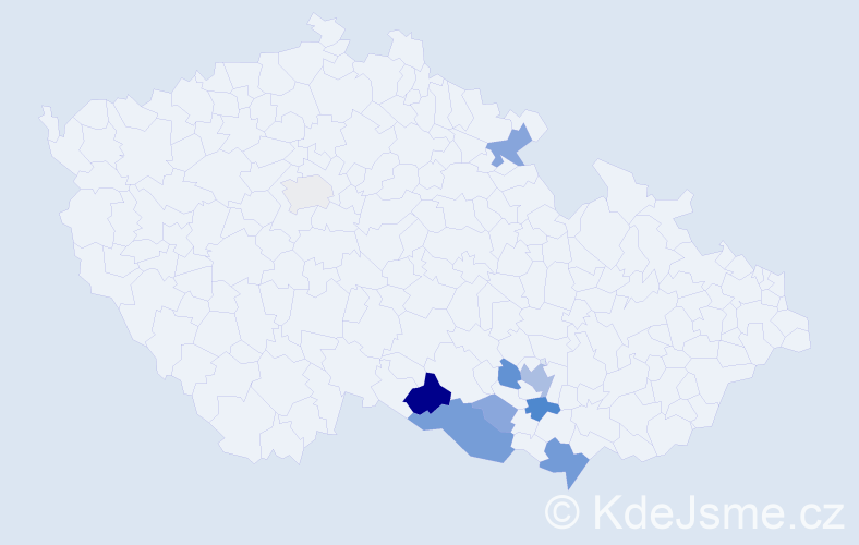 Příjmení: 'Viskot', počet výskytů 32 v celé ČR