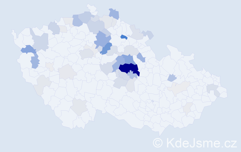 Příjmení: 'Rulíková', počet výskytů 192 v celé ČR