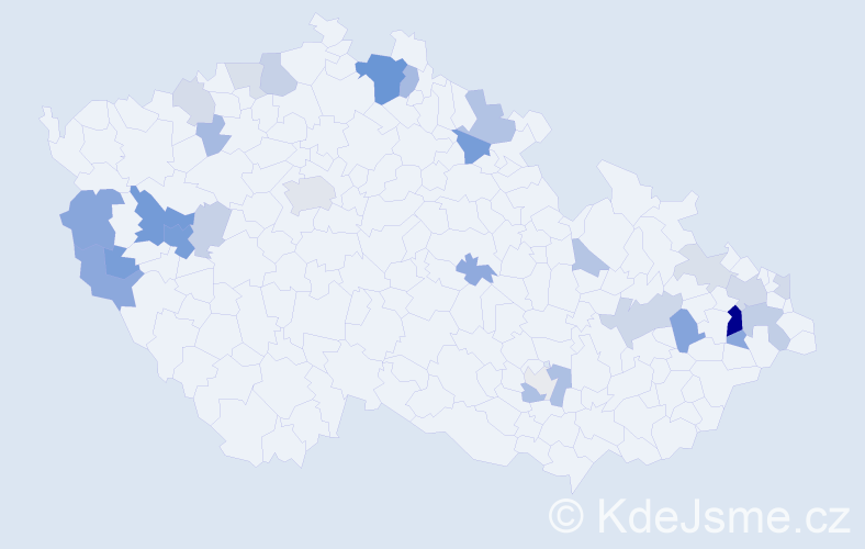 Příjmení: 'Wanková', počet výskytů 71 v celé ČR