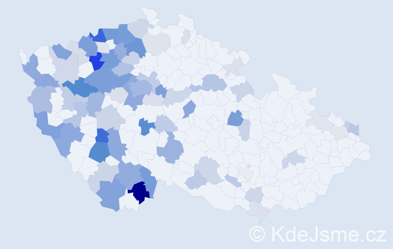 Příjmení: 'Kopta', počet výskytů 256 v celé ČR