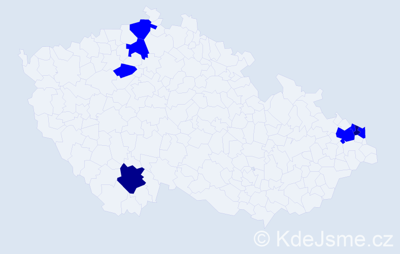 Příjmení: 'Hošala', počet výskytů 10 v celé ČR
