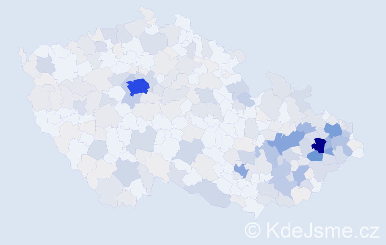 Příjmení: 'Černochová', počet výskytů 1185 v celé ČR
