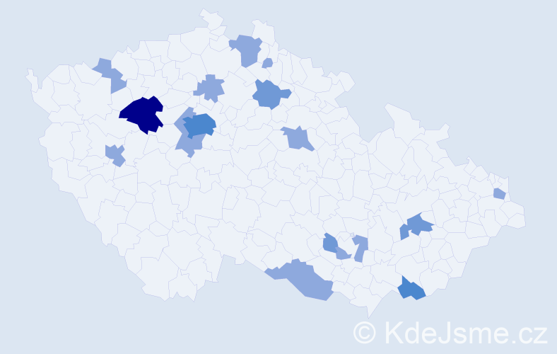 Příjmení: 'Majdanová', počet výskytů 28 v celé ČR