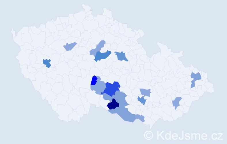 Příjmení: 'Puchnerová', počet výskytů 50 v celé ČR
