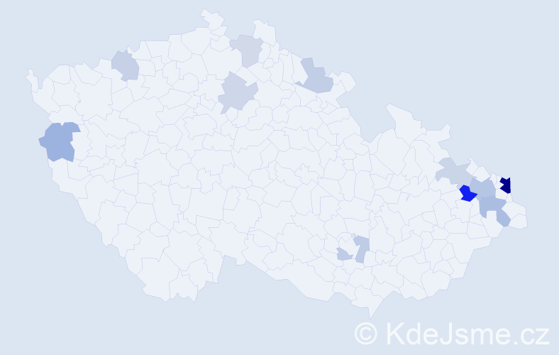 Příjmení: 'Matejko', počet výskytů 27 v celé ČR