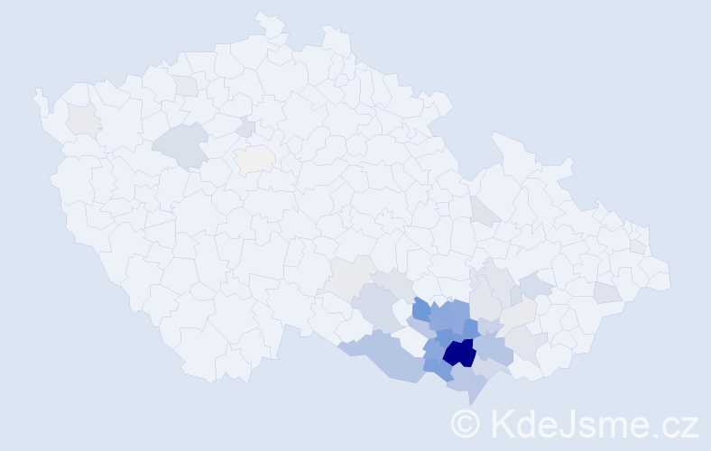 Příjmení: 'Ondrůj', počet výskytů 142 v celé ČR