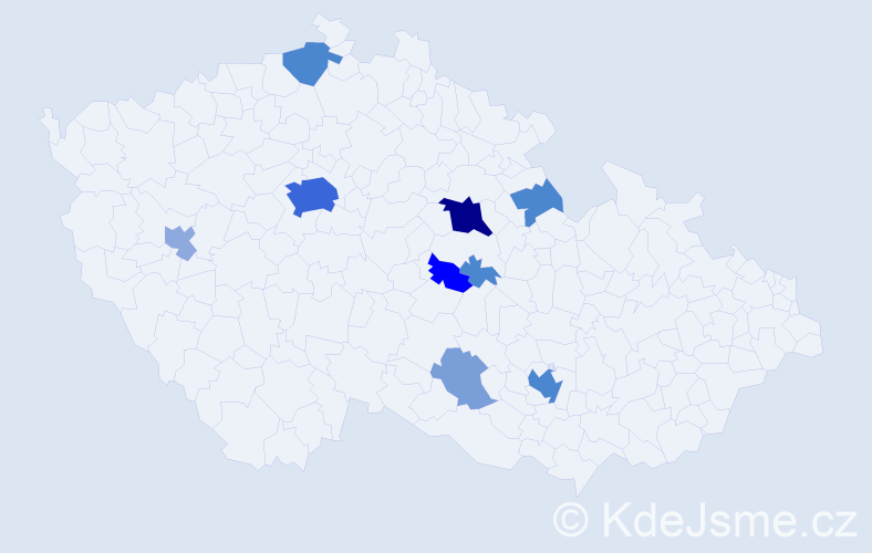 Příjmení: 'Klabenešová', počet výskytů 31 v celé ČR