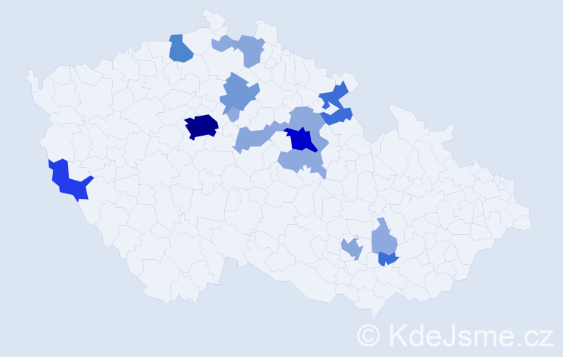 Příjmení: 'Frymlová', počet výskytů 58 v celé ČR