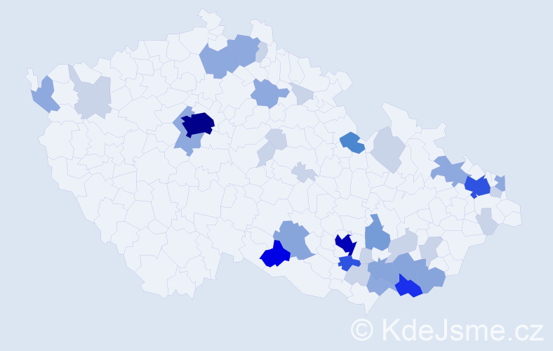 Příjmení: 'Nejedlík', počet výskytů 112 v celé ČR
