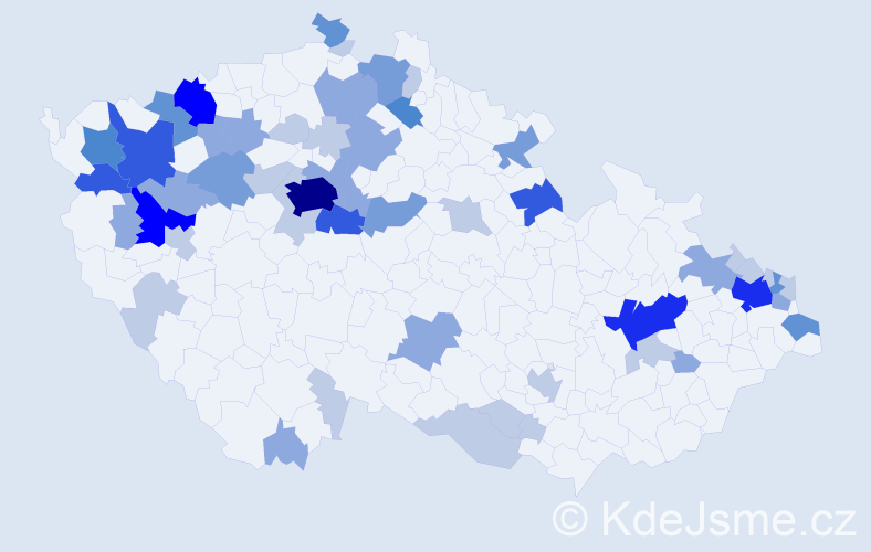 Příjmení: 'Fehér', počet výskytů 147 v celé ČR