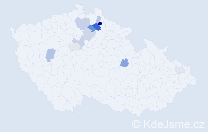Příjmení: 'Kebelesh', počet výskytů 16 v celé ČR