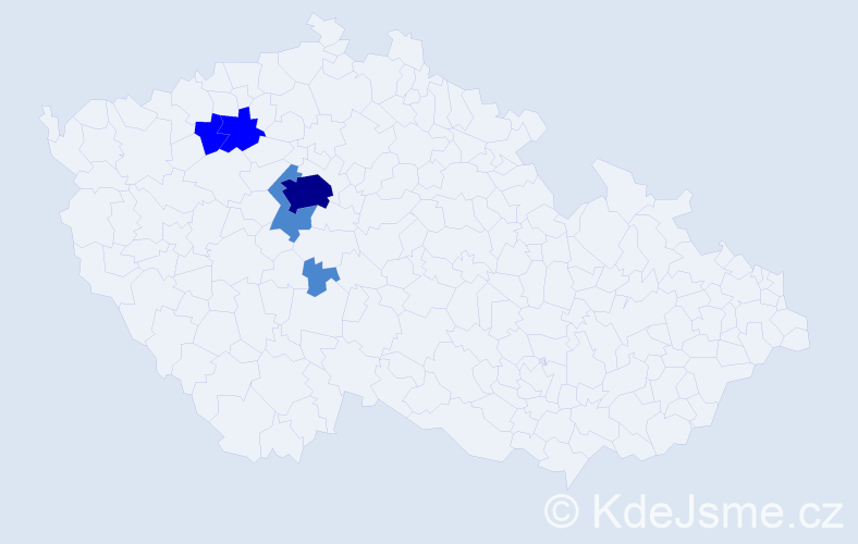 Příjmení: 'Primáková', počet výskytů 9 v celé ČR