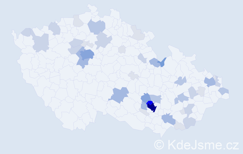 Příjmení: 'Pacek', počet výskytů 141 v celé ČR