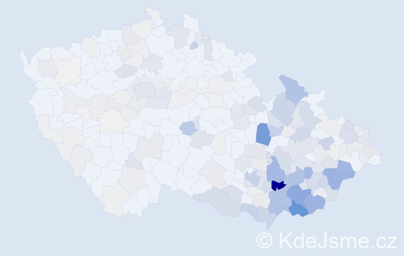 Příjmení: 'Machálek', počet výskytů 1018 v celé ČR