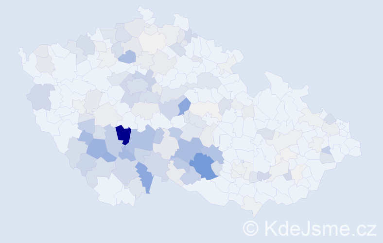 Příjmení: 'Kotrba', počet výskytů 710 v celé ČR