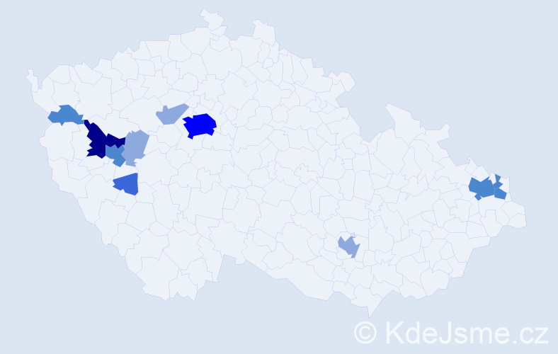 Příjmení: 'Míčko', počet výskytů 34 v celé ČR