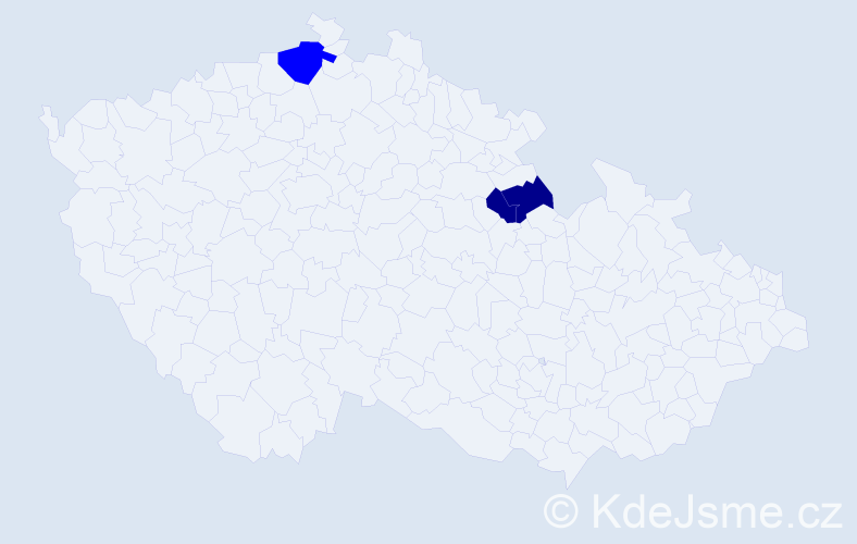 Příjmení: 'Makarčuková', počet výskytů 5 v celé ČR