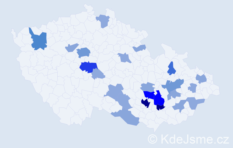 Příjmení: 'Rešková', počet výskytů 76 v celé ČR