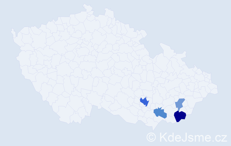 Příjmení: 'Balšík', počet výskytů 9 v celé ČR