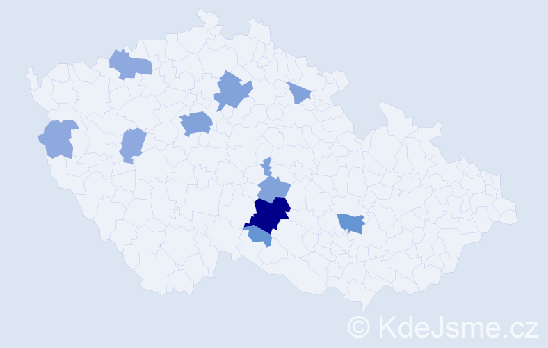 Příjmení: 'Fatrová', počet výskytů 26 v celé ČR