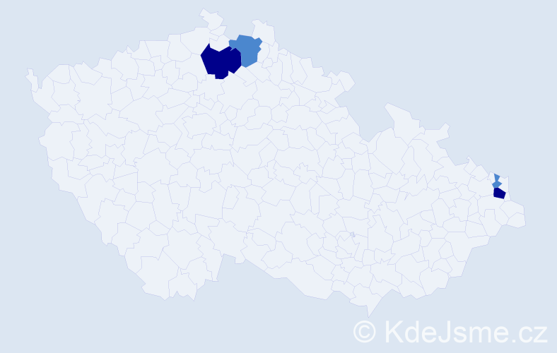 Příjmení: 'Anderovská', počet výskytů 8 v celé ČR