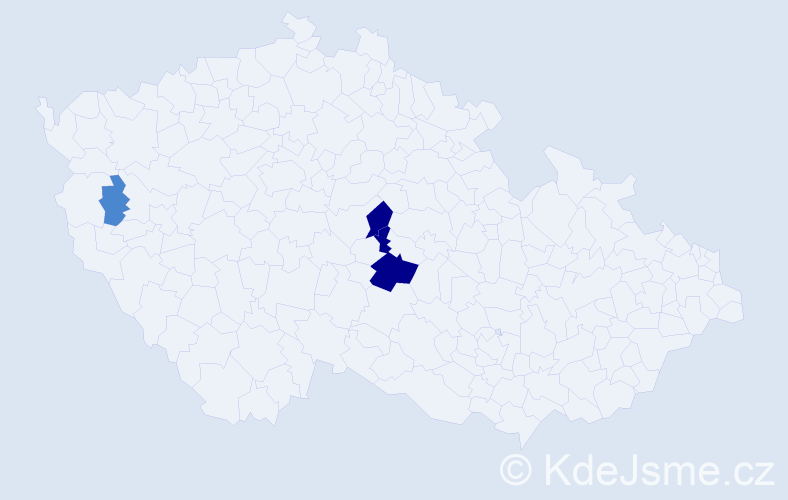Příjmení: 'Trouba', počet výskytů 7 v celé ČR