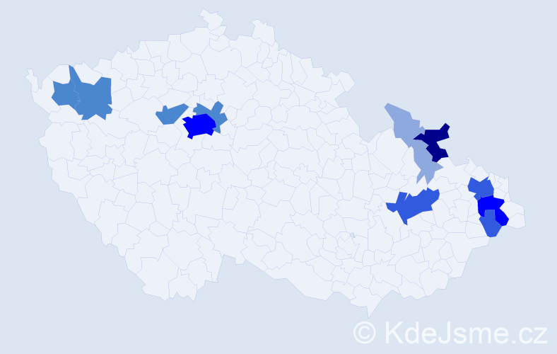 Příjmení: 'Sadleková', počet výskytů 32 v celé ČR